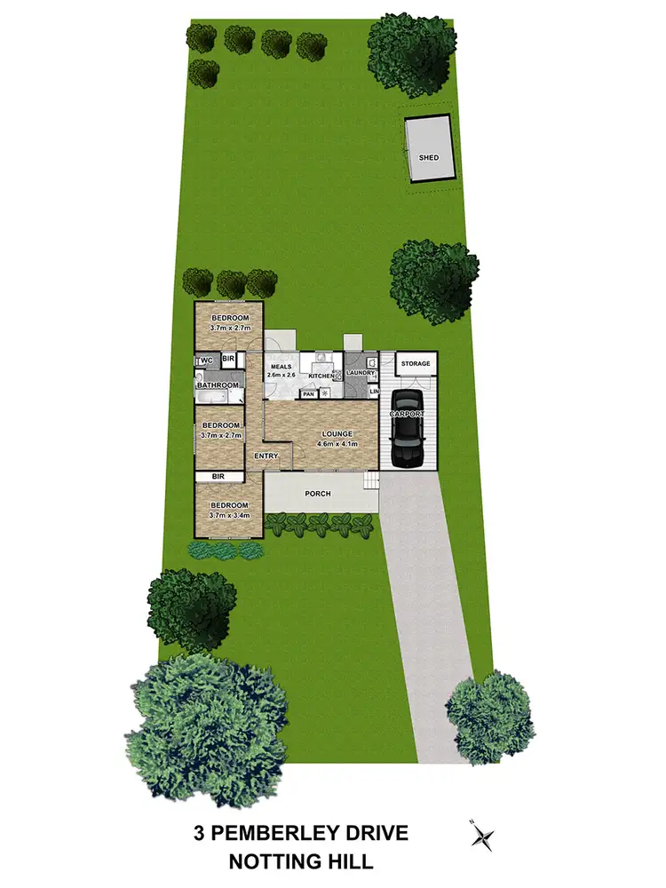 Floorplan of Homely house listing, 3 Pemberley Drive, Notting Hill VIC 3168