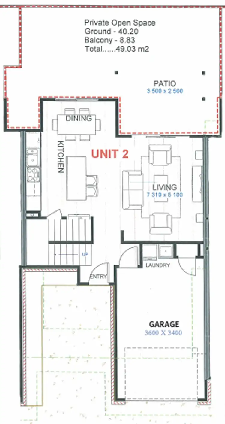 Floorplan of Homely townhouse listing, 2/34 Barrett Drive, Lennox Head NSW 2478