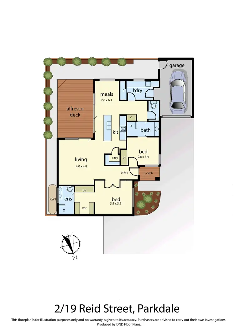 Floorplan of Homely townhouse listing, 2/19 Reid Street, Parkdale VIC 3195