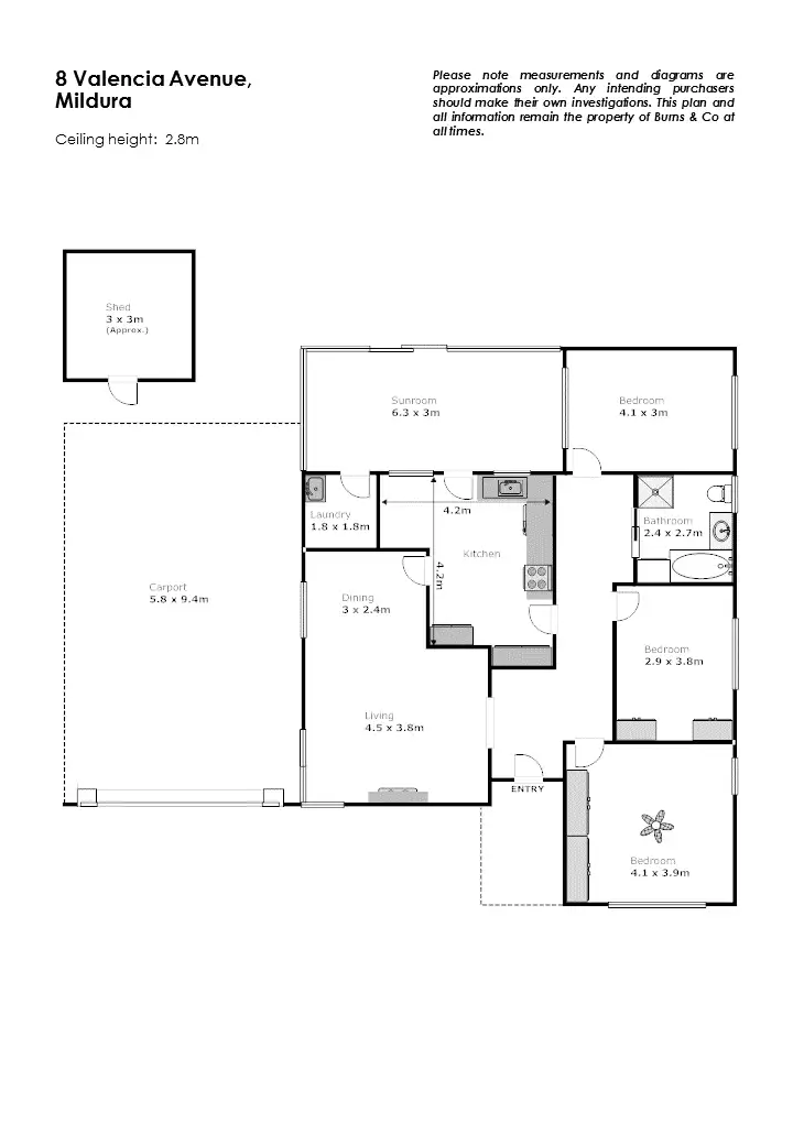 Floorplan of Homely house listing, 8 Valencia Avenue, Mildura VIC 3500