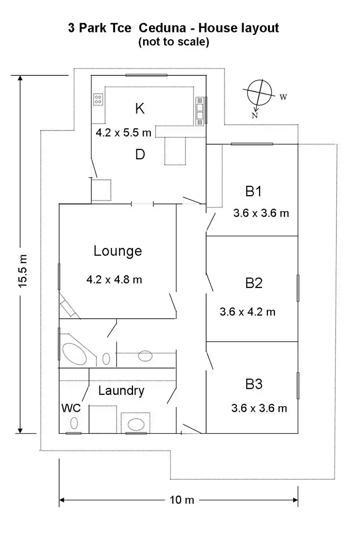 Floorplan of Homely house listing, 3 Park Tce, Ceduna SA 5690
