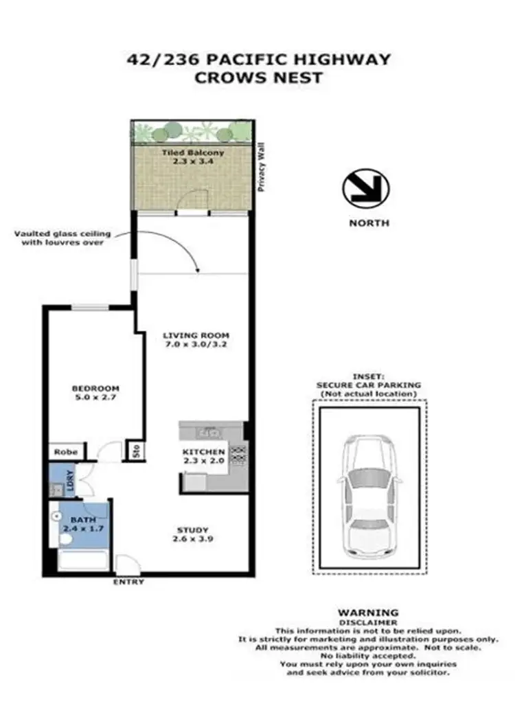 Floorplan of Homely apartment listing, 42/236 Pacific Highway, Crows Nest NSW 2065