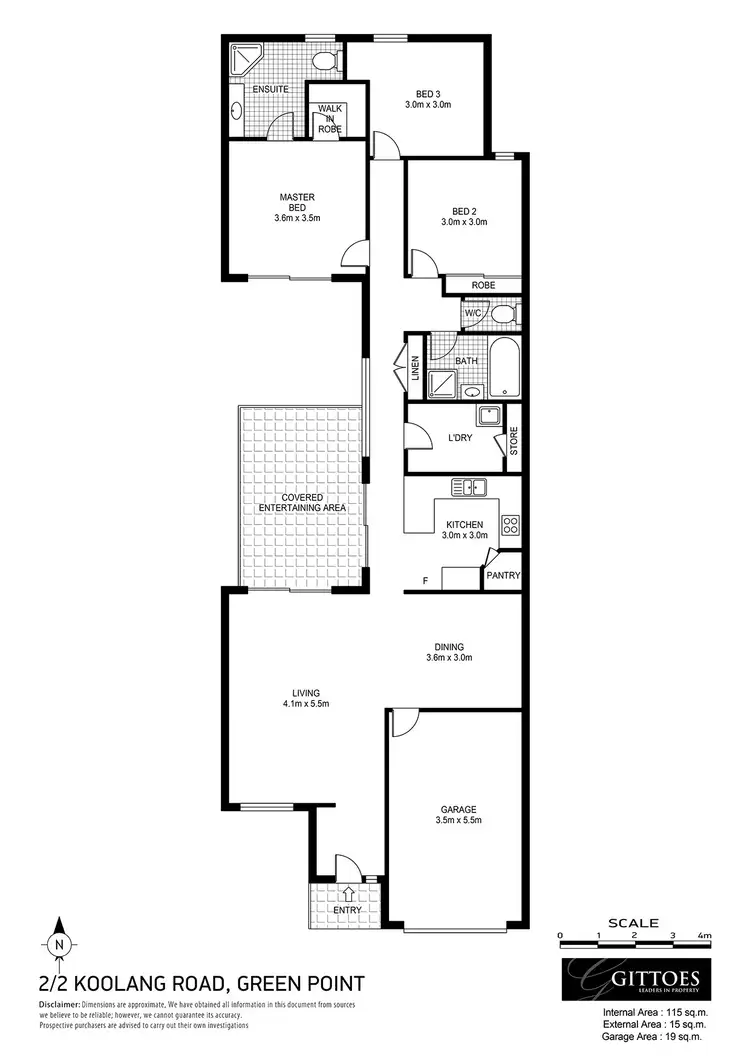 Floorplan of Homely semi-detached listing, 2/2 Koolang Road, Green Point NSW 2251