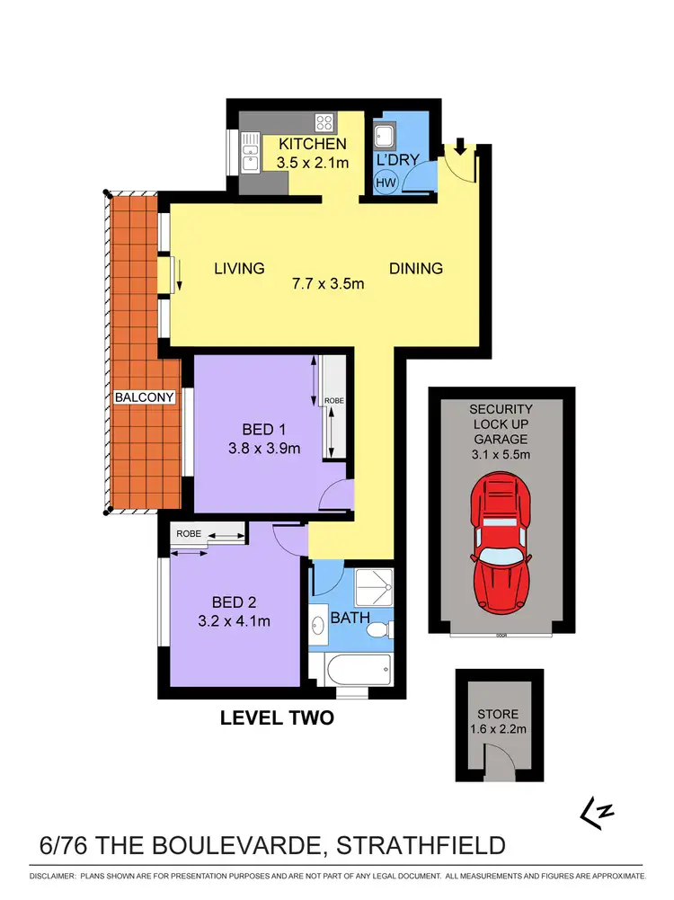 Floorplan of Homely apartment listing, 6/76 The Boulevarde (corner of Russell Street), Strathfield NSW 2135