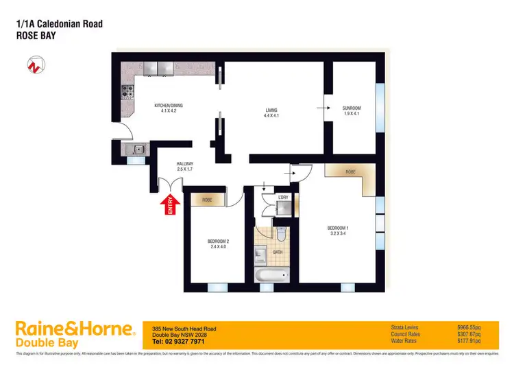 Floorplan of Homely apartment listing, 1/1A Caledonian Road, Rose Bay NSW 2029