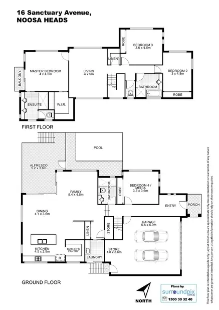 Floorplan of Homely house listing, 16 Sanctuary Avenue, Noosa Heads QLD 4567