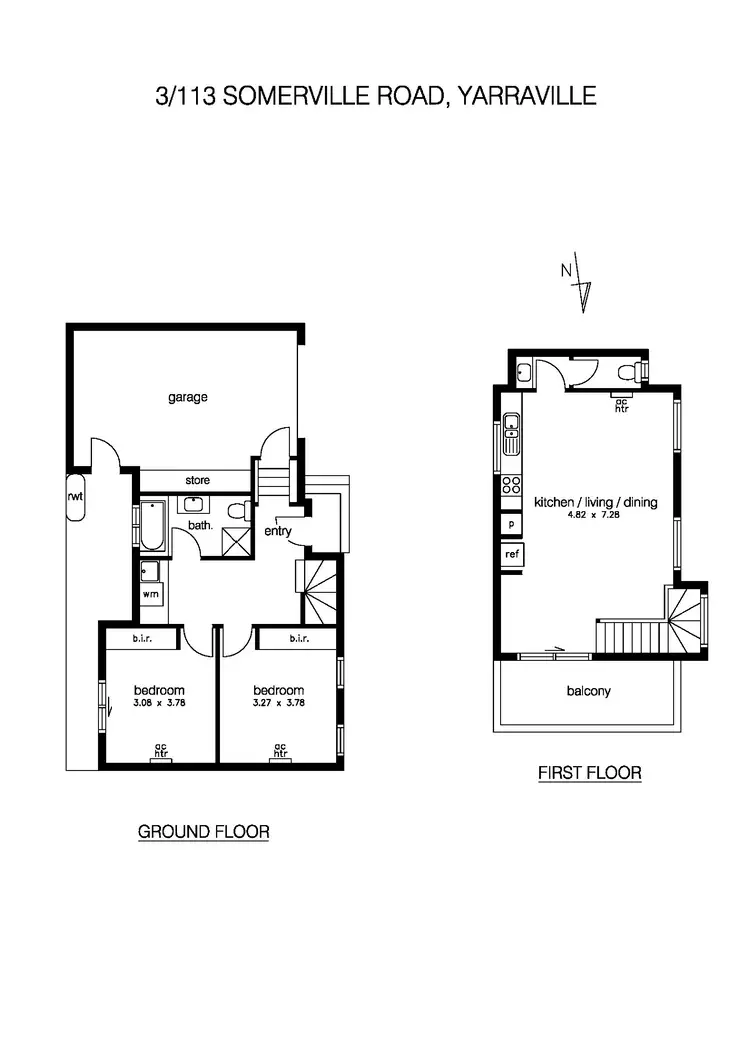 Floorplan of Homely townhouse listing, 3/113 Somerville Road, Yarraville VIC 3013