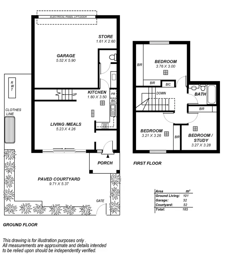 Floorplan of Homely townhouse listing, 3 Byrness Avenue, Devon Park SA 5008