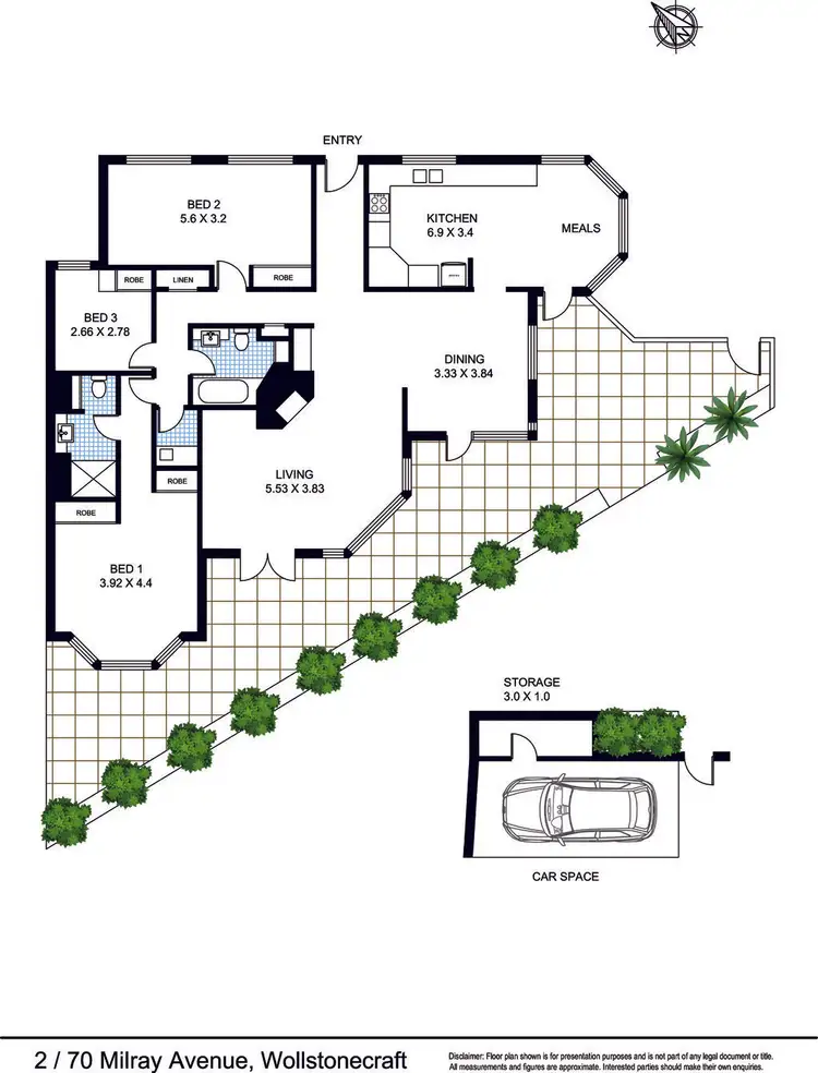Floorplan of Homely apartment listing, 2/70 Milray Ave, Wollstonecraft NSW 2065