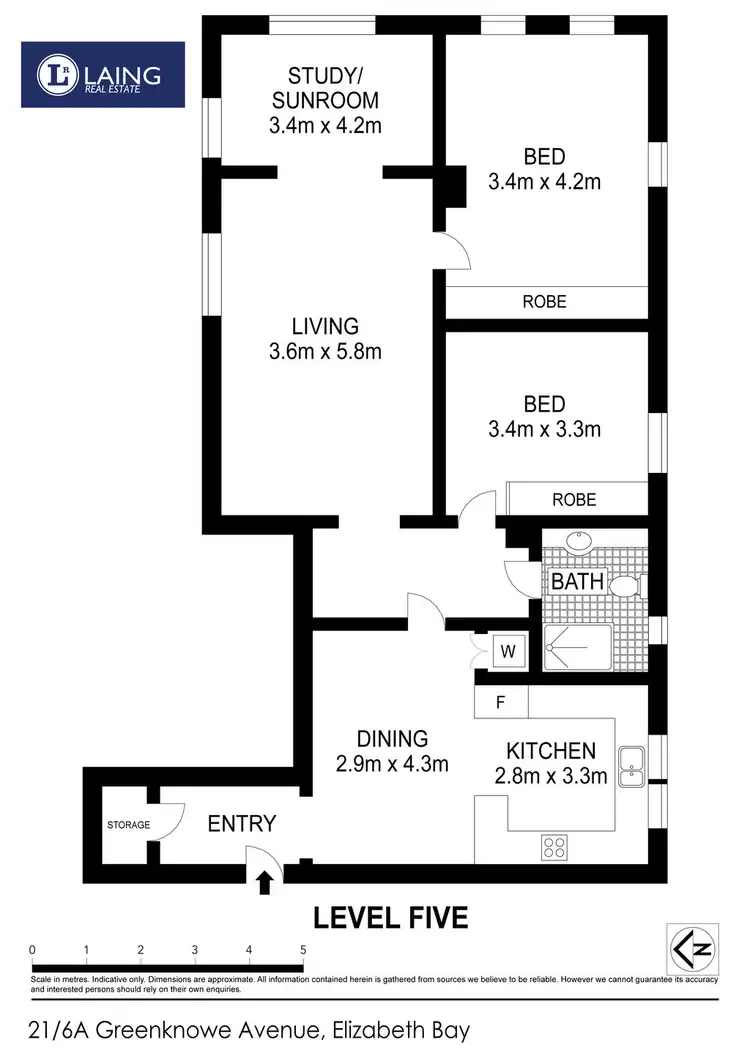 Floorplan of Homely apartment listing, 21/6a Greenknowe Avenue, Elizabeth Bay NSW 2011