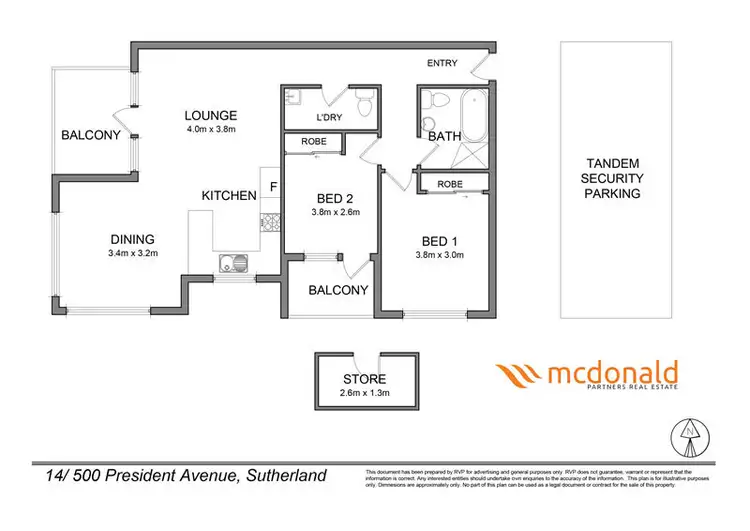 Floorplan of Homely unit listing, 14/500 President Avenue, Sutherland NSW 2232
