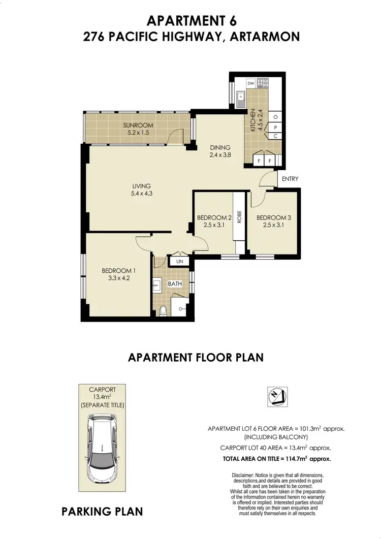 Floorplan of Homely unit listing, 6/276 Pacific Highway, Artarmon NSW 2064