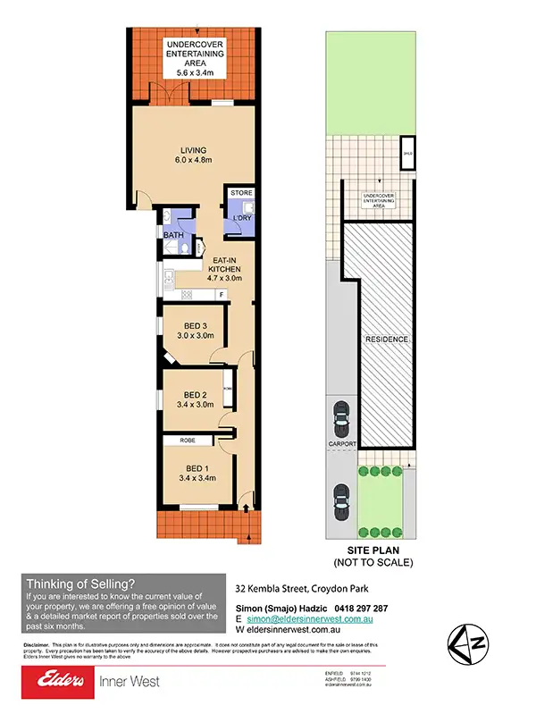 Floorplan of Homely semi-detached listing, 32 Kembla Street, Croydon Park NSW 2133