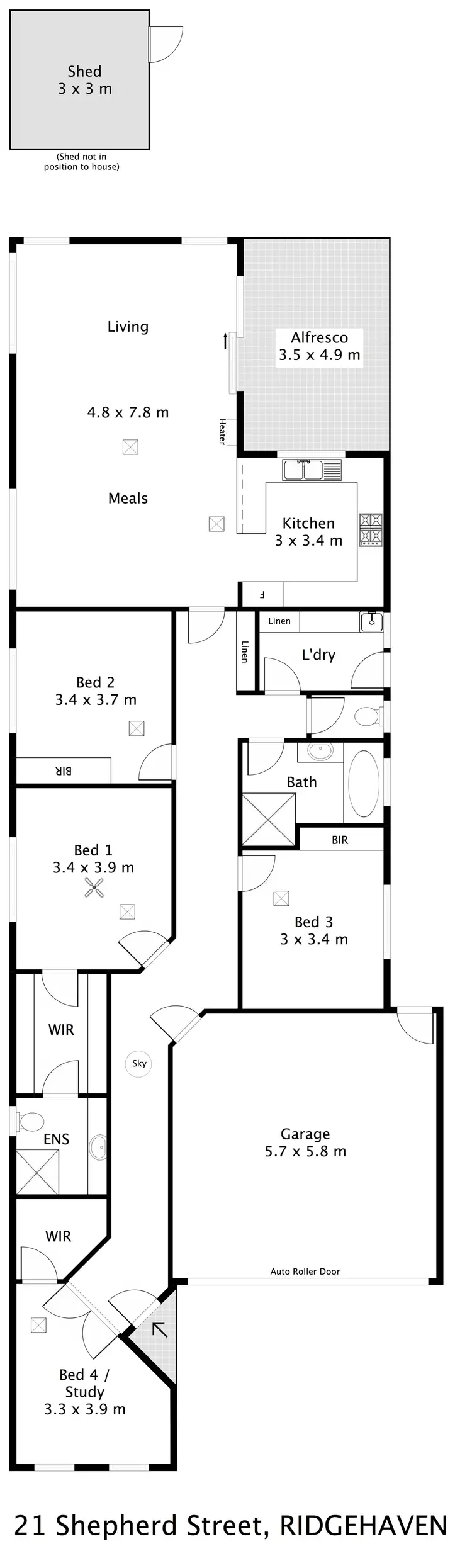 Floorplan of Homely house listing, 21 Shepherd Street, Ridgehaven SA 5097