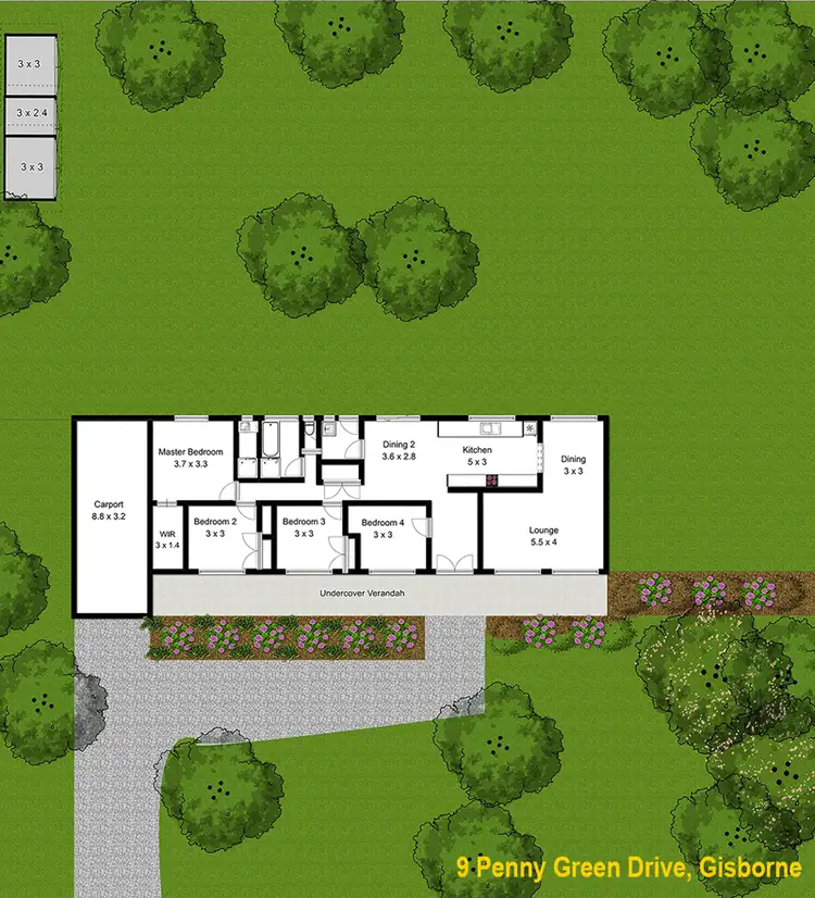 Floorplan of Homely house listing, 9 Penny Green Drive, Gisborne VIC 3437