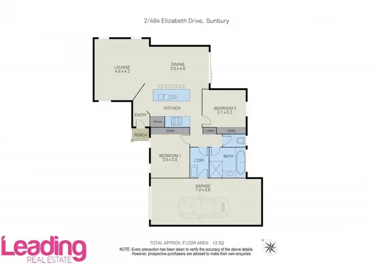 Floorplan of Homely unit listing, Unit 2/494 Elizabeth Drive, Sunbury VIC 3429