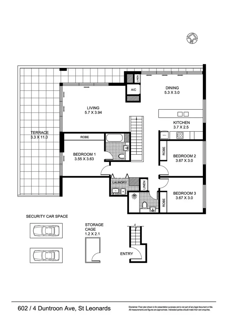 Floorplan of Homely apartment listing, 602/4 DUNTROON AVENUE, St Leonards NSW 2065
