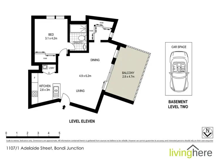 Floorplan of Homely apartment listing, 1107/1-13 Adelaide Street, Bondi Junction NSW 2022