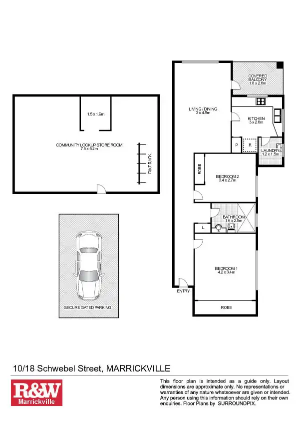 Floorplan of Homely unit listing, 10/18 Schwebel Street, Marrickville NSW 2204