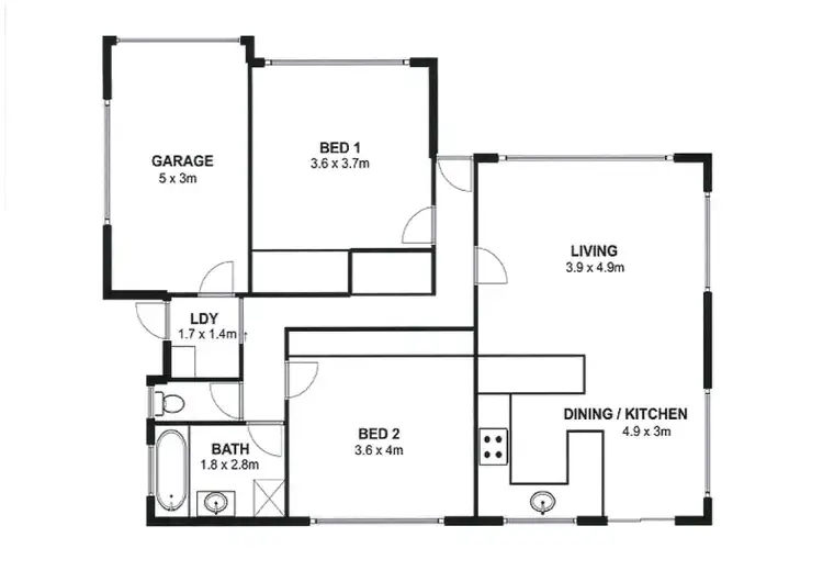 Floorplan of Homely house listing, 16 Ravensbourne Place, Old Beach TAS 7017