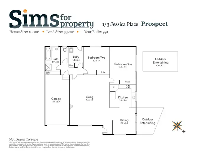 Floorplan of Homely unit listing, 1/3 Jessica Place, Prospect TAS 7250