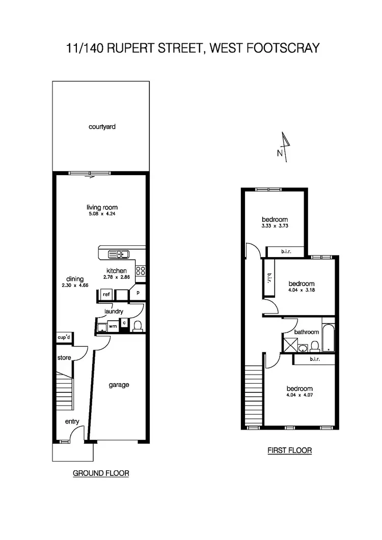 Floorplan of Homely townhouse listing, 11/140 Rupert Street, West Footscray VIC 3012
