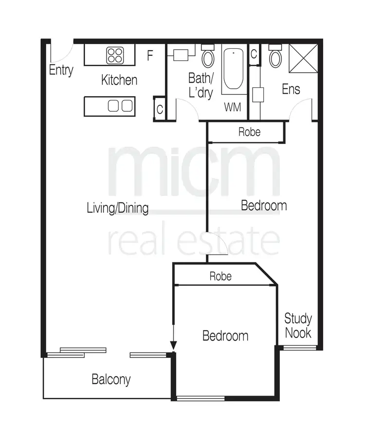 Floorplan of Homely apartment listing, 1210/58 Jeffcott Street, West Melbourne VIC 3003
