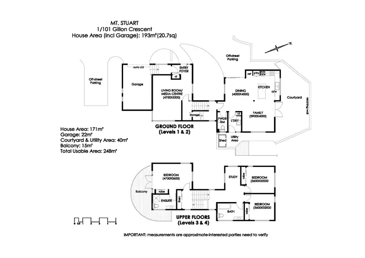 Floorplan of Homely townhouse listing, 101 Gillon Crescent, Mount Stuart TAS 7000