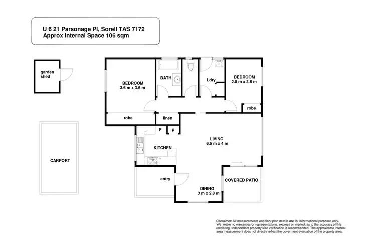 Floorplan of Homely unit listing, 6/21 Parsonage Place, Sorell TAS 7172