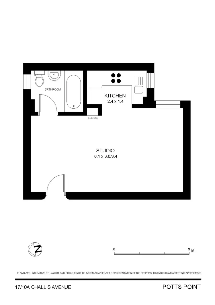 Floorplan of Homely studio listing, 17/10A Challis Avenue, Potts Point NSW 2011
