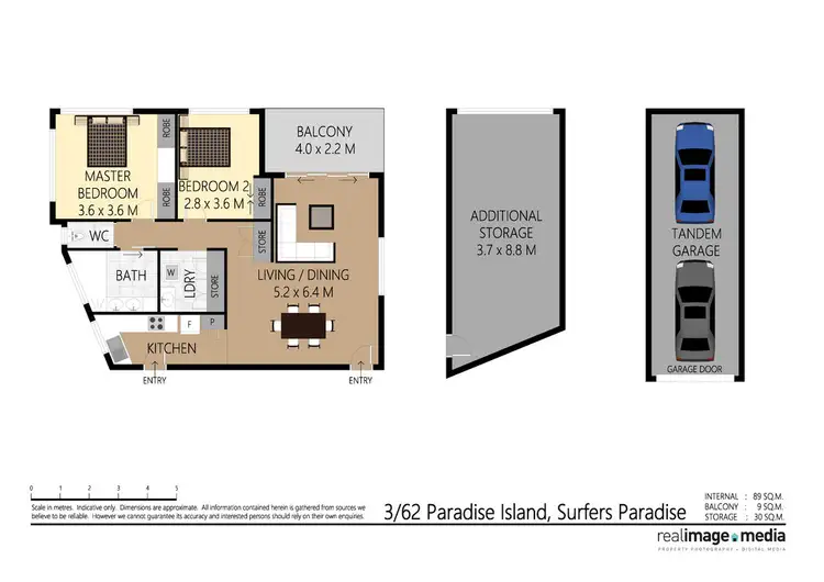 Floorplan of Homely apartment listing, 3/62 Paradise Island Drive, Surfers Paradise QLD 4217