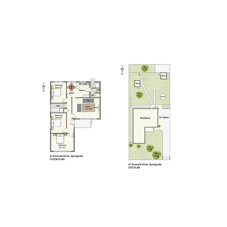 Floorplan of Homely house listing, 61 Emerald Drive, Springvale VIC 3171