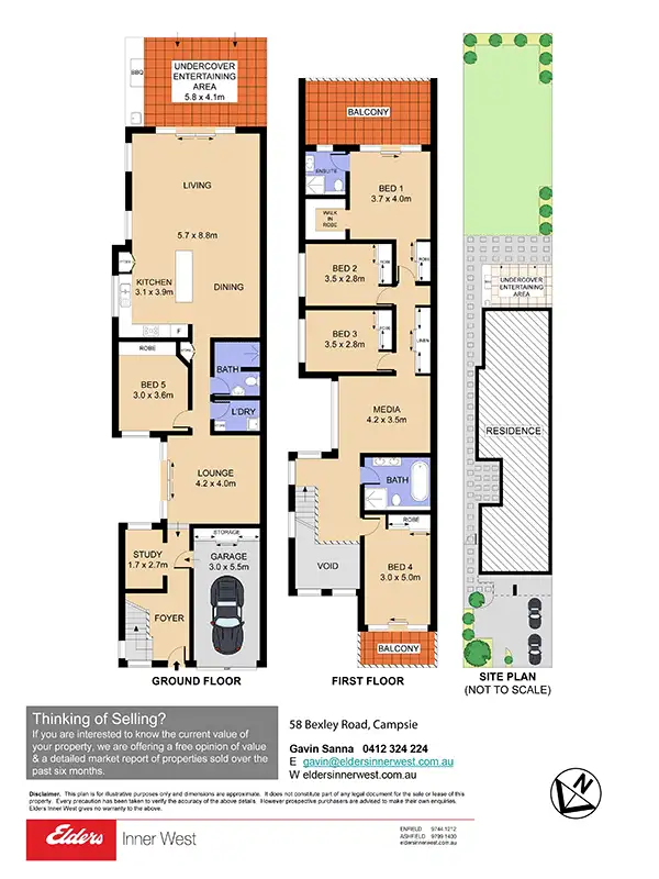 Floorplan of Homely semi-detached listing, 58 Bexley Road, Campsie NSW 2194