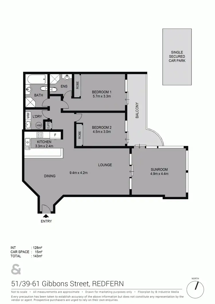 Floorplan of Homely apartment listing, 51/39-61 Gibbons Street, Redfern NSW 2016
