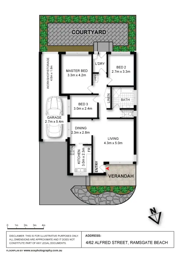 Floorplan of Homely villa listing, 4/62 Alfred Street, Ramsgate Beach NSW 2217