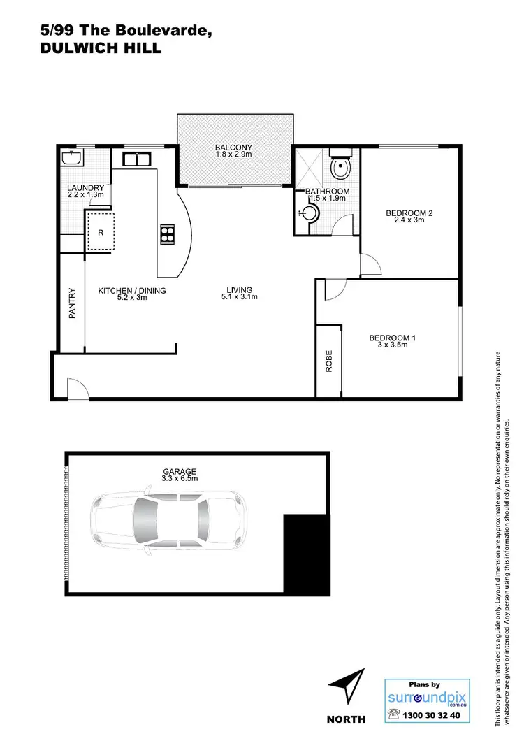 Floorplan of Homely unit listing, 5/99 The Boulevarde, Dulwich Hill NSW 2203