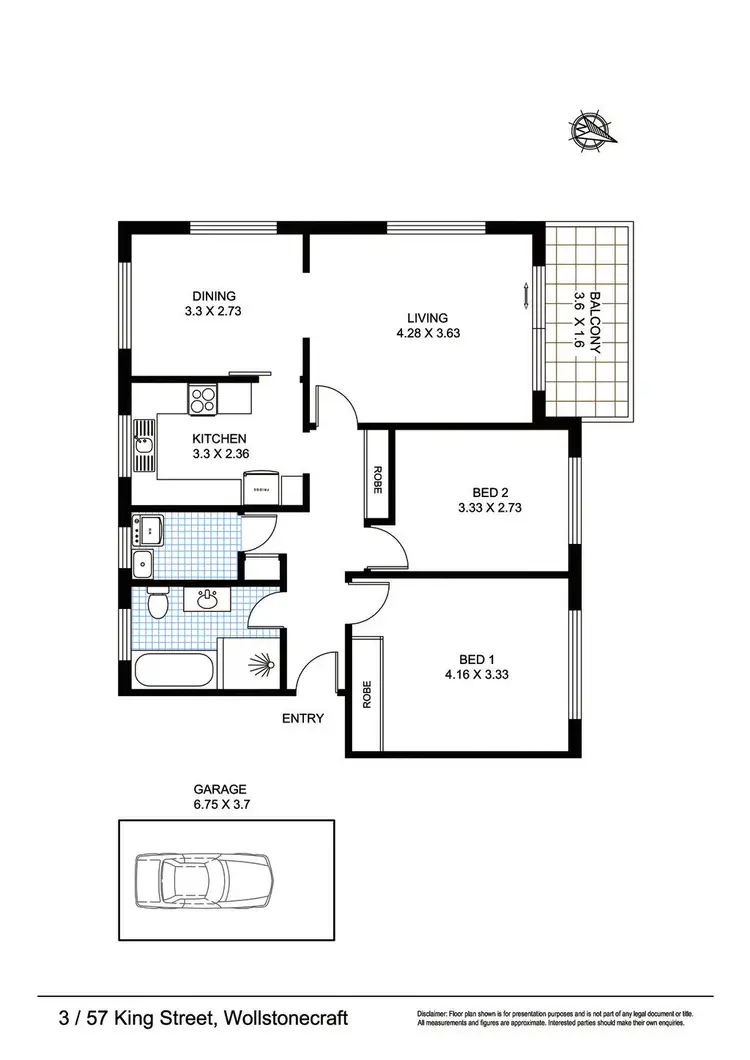 Floorplan of Homely apartment listing, 3/57 King Street, Wollstonecraft NSW 2065