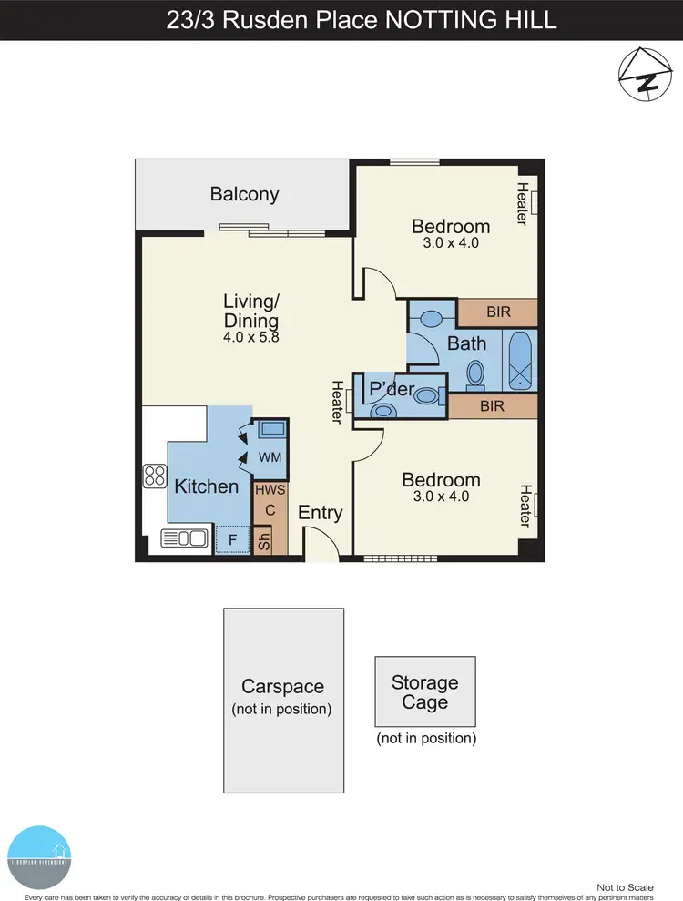 Floorplan of Homely apartment listing, 23/3 Rusden Place, Notting Hill VIC 3168