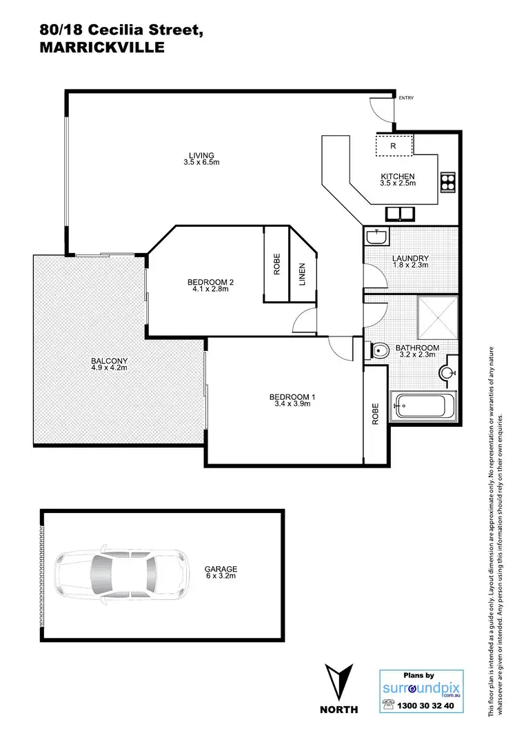 Floorplan of Homely unit listing, 80/18 Cecilia Street, Marrickville NSW 2204