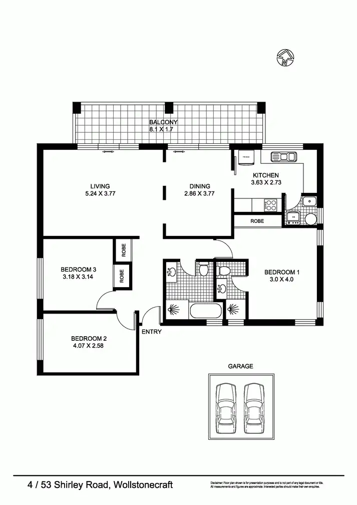 Floorplan of Homely apartment listing, 4/53 Shirley Road, Wollstonecraft NSW 2065