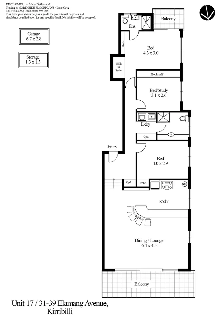 Floorplan of Homely apartment listing, 17/31-39 Elamang Avenue, Kirribilli NSW 2061