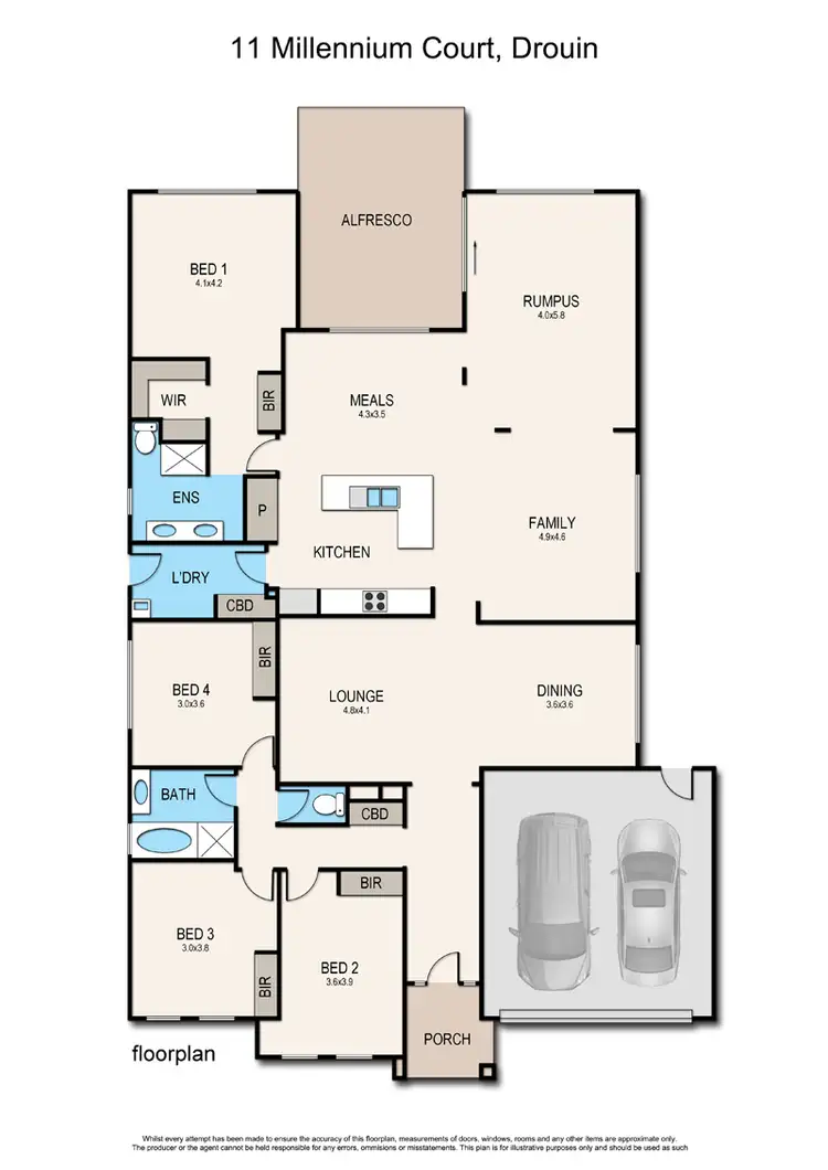 Floorplan of Homely house listing, 11 Millennium Court, Drouin VIC 3818
