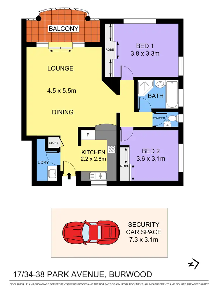 Floorplan of Homely apartment listing, 17/34-38 Park Avenue, Burwood NSW 2134