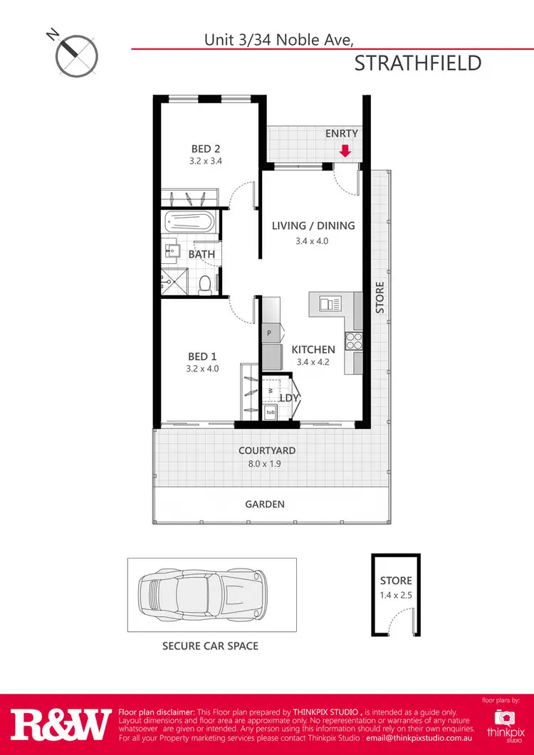 Floorplan of Homely apartment listing, 3/34 NOBLE AVENUE, Strathfield NSW 2135