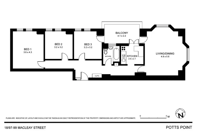 Floorplan of Homely apartment listing, 18/97-99 Macleay Street, Potts Point NSW 2011