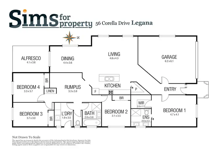 Floorplan of Homely house listing, 56 Corella Drive, Legana TAS 7277
