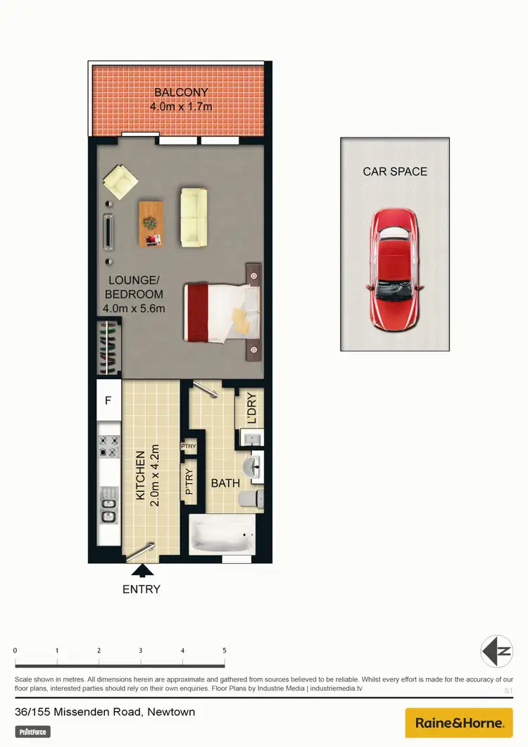Floorplan of Homely studio listing, 36/155 Missenden Road, Newtown NSW 2042