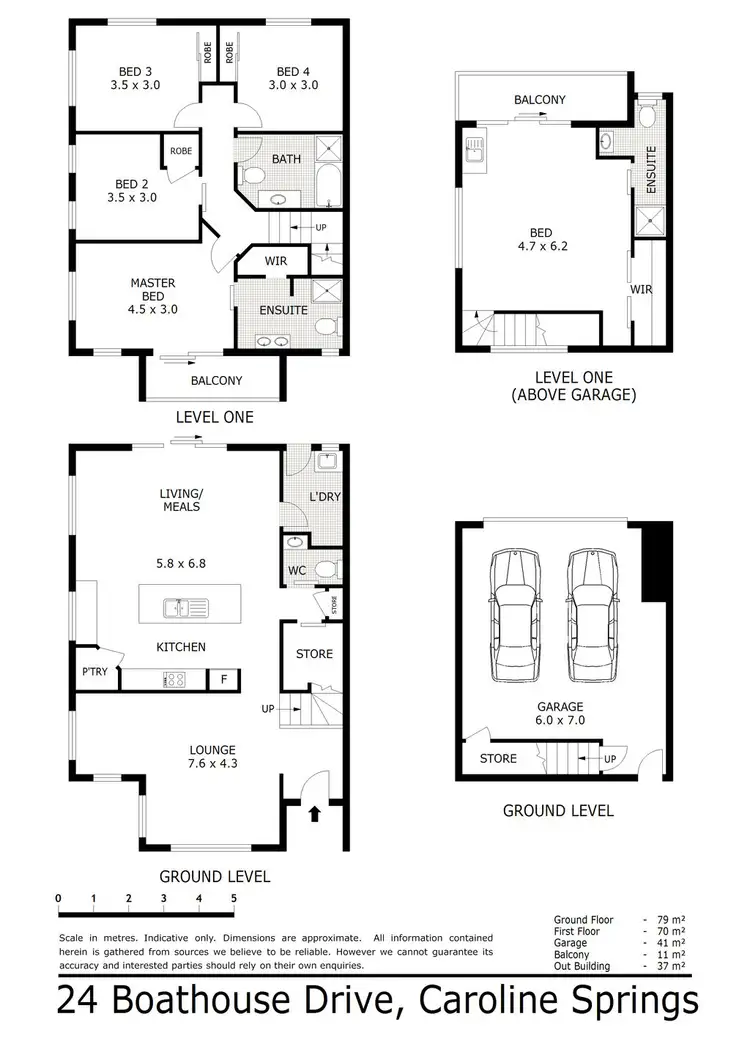Floorplan of Homely house listing, 24 Boathouse Drive, Caroline Springs VIC 3023