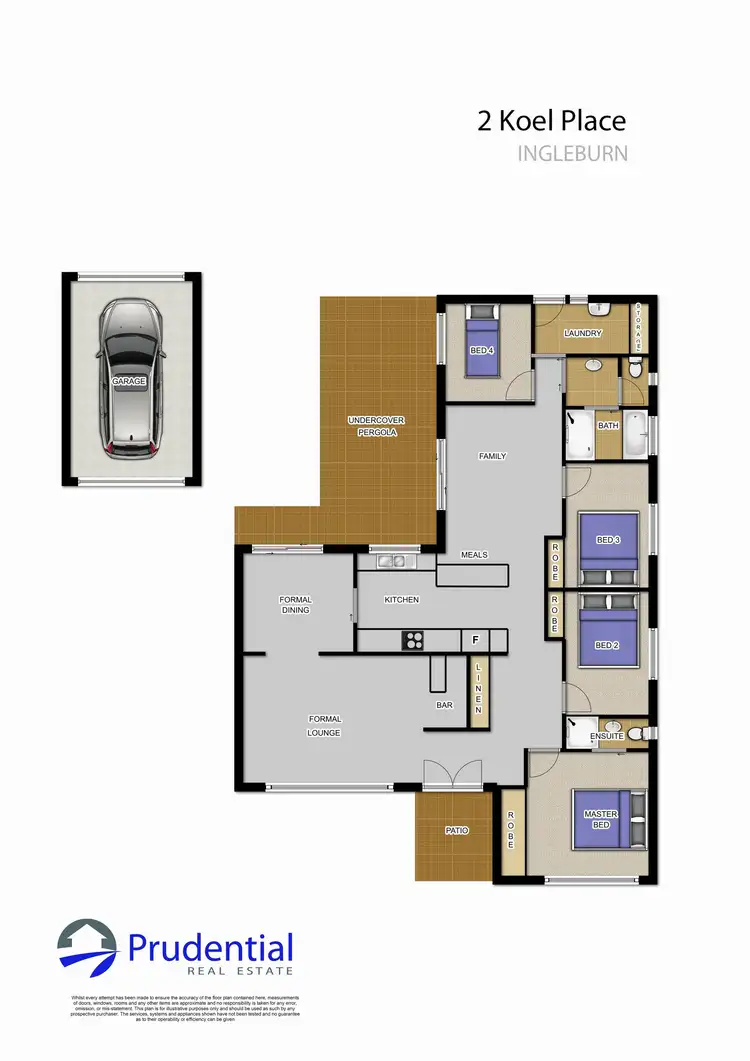 Floorplan of Homely house listing, 2 Koel Place, Ingleburn NSW 2565