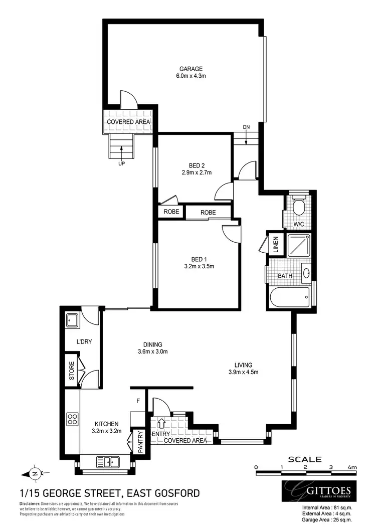 Floorplan of Homely villa listing, 1/15 George Street, East Gosford NSW 2250